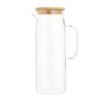 Caraffa in vetro con coperchio in bambù, 1,2 l-KRAFT