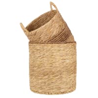 Cesto Portafrutta Rotondo In Rattan Naturale Intrecciato A Mano - 3 Dimensioni Disponibili, Artigianato Vietnamita