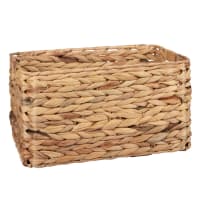Vagusicc Set Di 2 Cestini Portaoggetti In Giacinto D'Acqua - Vimini Intrecciato A Mano, Pieghevoli E Rettangolari Per Scaffali (Medio)