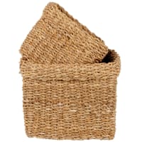 Set Di 4 Cesti In Giacinto D'acqua Naturale – Ideali Per Decorare E Organizzare La Casa, Manici Comodi, Design Artigianale