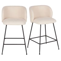 Tabourets De Bar Réglables Avec Dossier - Lot De 2, Blanc, Hauteur 60-80 Cm - Style Moderne Pour Cuisine, Salon - 10