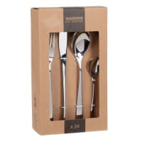 Homikit Lot De 30 Couverts Pour 6 Personnes En Acier Inoxydable Poli - Service Complet Avec Couteaux, Fourchettes Et Cuillères - Idéal Maison, Cuisine, Restaurant - Passe Au Lave-Vaisselle