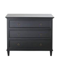 Commode 3 tiroirs noire L100-Cambronne