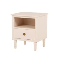 Comodino Per Bambini En.casa Con Cassetto – Tavolino Basso 31x38x30 Cm Bianco/Rosa, Ideale Per Cameretta