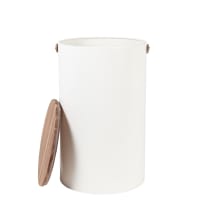Xbopetda Barattolo Per Biscotti In Metallo Vintage Con Coperchio In Legno Ermetico - 17,8x15,2x22,9 Cm, Contenitore Per Cibi Secchi, Organizer Da Cucina, Colore Bianco - 3