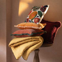 Federa Cuscino Ricamata Floreale Federa Cuscino Ricamata Motivo Floreale Retrò, 100% Poliestere, Per Divano O Decorazione Casa, Stile Etnico Federa Retrò Etnica