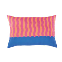 Cuscino da esterno in poliestere riciclato con stampa arancione, rosa e blu 60X40 cm-Asin