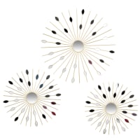 Déco murales en métal doré et miroir (x3)-CHRISTY