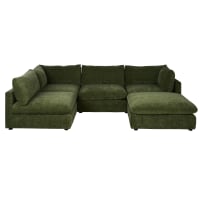 Divano Angolare Modulare in 2 Pezzi con Chaise Longue in Tessuto Ilham