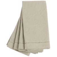 Stoffen servetten, 6-delige set, katoen, linnen, wasbaar, herbruikbaar, met holle zoom, servetten, stof, placemats, tafeldecoratie voor feesten, Kerstmis, verjaardag, bruiloft, keuken (grijs, 45 x 45