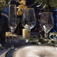Lot de 6 flûtes à champagne 21 cl transparents en cristallin | Maisons Lot de 6 flûtes à champagne 21 cl transparents en cristallin | Maisons