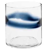 Glasbecher mit Streifen, blau