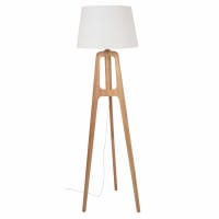 Home Sweet Home - Base per lampada da tavolo rurale, Femme per paralume, 10/10/39 cm, bianco, base per lampada da tavolo in legno, E27, per paralume, paralume max. 35 cm