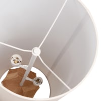 Lampada da terra in ceramica blu notte con paralume bianco sporco alt ...
