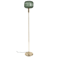 Lámpara de pie de cristal soplado verde y metal dorado Alt.155-OMAJA