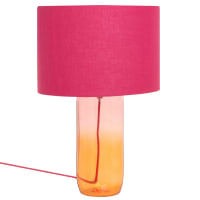 Lampe Déco En Verre Orange – Style Vintage – Socle Massif – Neuve