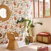 Papel pintado no tejido con motivo tropical multicolor 336 x 300-ALYA