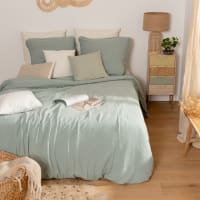 Parure da letto in lino lavato caramello 260x240 cm | Maisons du Monde