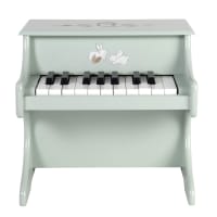Piano de juguete verde agua con animales blancos, marrones y negros-Oulanka