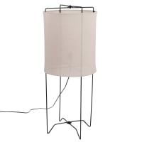 Piantana in filo di metallo nero e tessuto beige alt. 100cm-SAONA