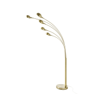 Lampada Da Terra Ad Arco Con Base In Metallo Dorato – Design Industrial, Piantana Orientabile Per Soggiorno E Lettura