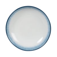 Piatto fondo in ceramica bianca e blu-Milo