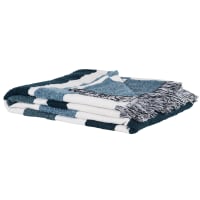 MADURA - Plaid Livia En Coton Et Acrylique à Carreaux Bleu 127x200 Cm