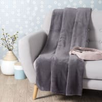 Plaid Polaire 90x200 Cm - Couverture Douce Et Chaude Pour Canapé, Lit, Chaise - Gris Foncé - Idée Cadeau Hiver