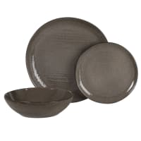 Service De Table 12 Pièces En Grès Beige – Paris Prix – Diamètre 27 Cm – Neuf