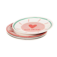 Set de 4 platos de porcelana blanca, verde, rosa y roja-Moon cropped-2