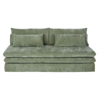 Sofá cama de 2/3 plazas de tela caqui-Clio