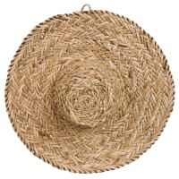 Plato decorativo de pared fibra natural y algodón blanco 40cm