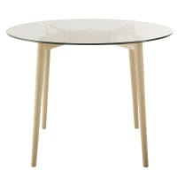 Tavolo Rotondo In Vetro Temperato - Diametro 38 Cm, Trasparente, Per Casa, Ufficio O Ristorante