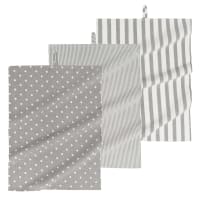 Torchons gris imprimés 50x70cm  (x3)-Grande Cuisine