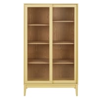 Vitrina de madera de fresno con 6 estantes regulables-Illa