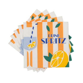 Servilletas De Papel Blanco Con Motivos Decorativos De Peces Azules X20 223298
