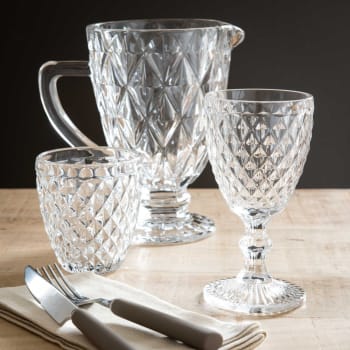 Cristal Arques Paris Verres à Pied Cristal D'Arques - Collection Macassar - 35cl - Lot De 6 - Art Déco - Hauteur 20,8cm Verres à Pied Cristal D'Arques - 1
