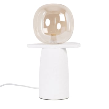 Lámpara de cerámica con bola de cristal 