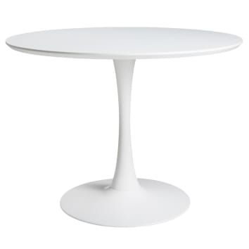 Circle - Table à manger ronde blanche 4/5 personnes D100