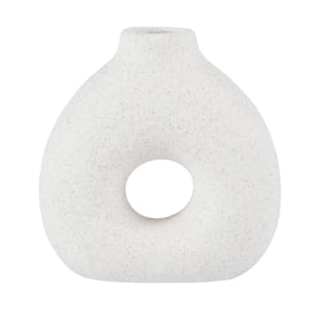 Vaso in gres bianco alt. 14 cm DONUT