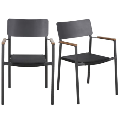SIEDITI Gartenstühle Aus Polypropylen, Stapelbar Mit Armlehnen – 6er-Set In Taupe, Für Terrasse & Garten