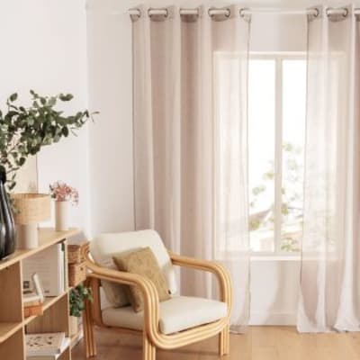 Heimtexland Tenda In Voile Stampato Con Passanti - 245x130 Cm - Colore Blu - Qualità Tedesca