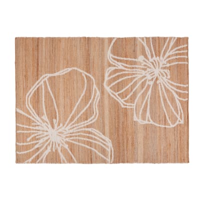 Webteppich aus Jute und seegrüner Baumwolle 140x200cm Lukila