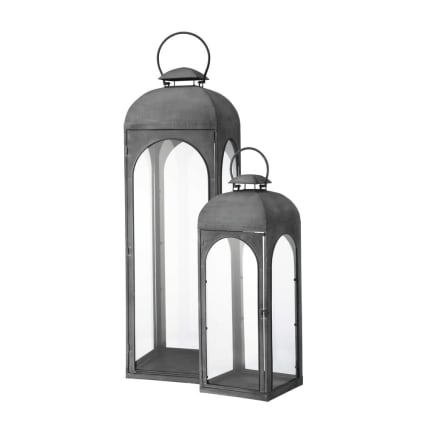Lot de 2 Lanternes Bondi acier verre noir House Nordic | 3 SUISSES