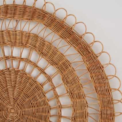 2er Set Wanddeko aus Rattan, braun Solarino
