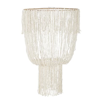 Abat-jour pour suspension en coquillages blanc et beige