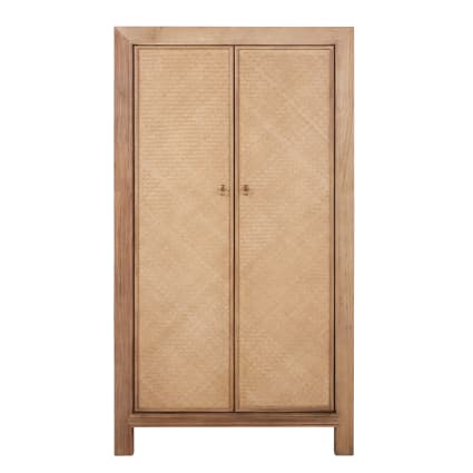 Armoire 2 portes en bois d'orme recyclé et bambou L100