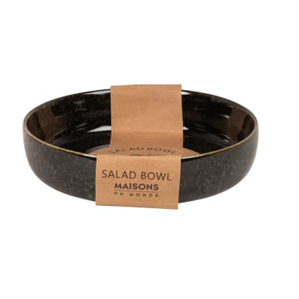 Assiette à salade en céramique noire