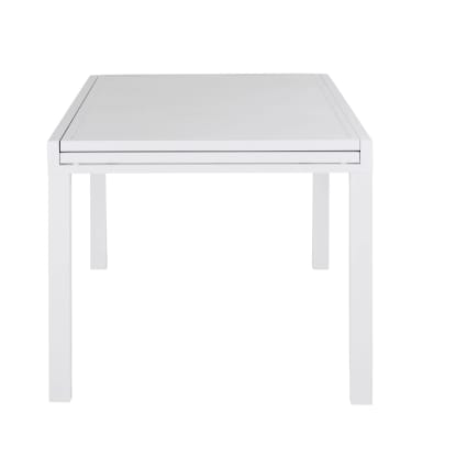 Ausziehbarer Gartentisch, Aluminium, weiß, 6-12 Personen, L135-270cm Extenso