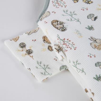 Baby-Schlafsack aus Baumwolle mit Honigwabenmuster, weiß, mit